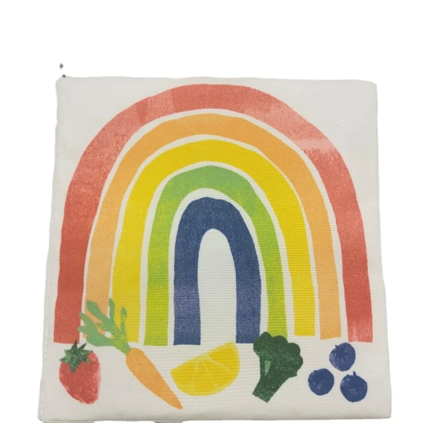 Customized cute baby soft cloth books children education Plush Bunny Lemon Baby cloth book