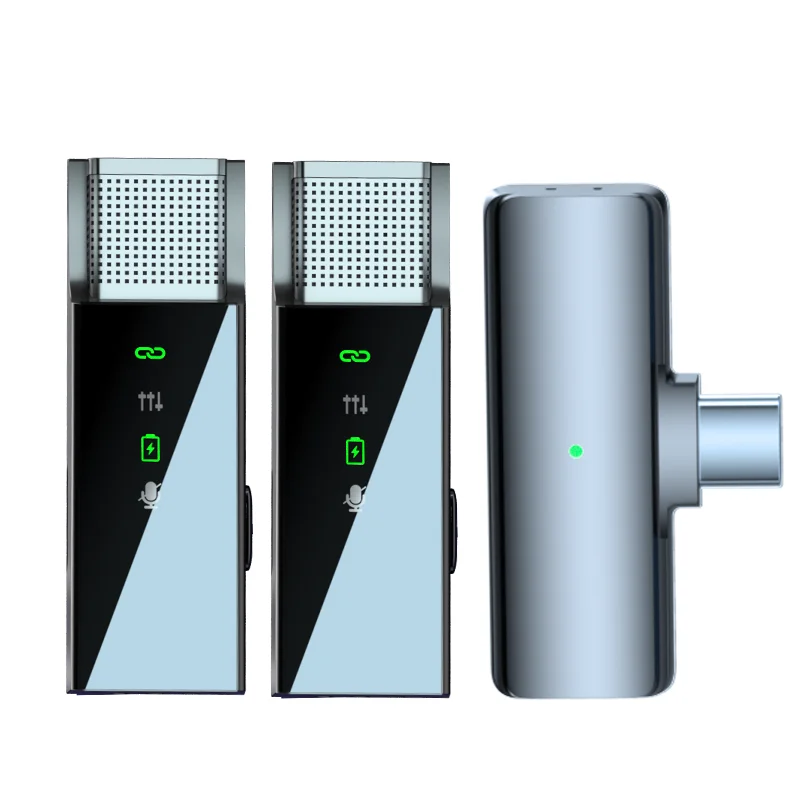 Professional 1 Drag 2 Mini Radio Mic S16 charging display wireless noise reduction microphone for ios and android