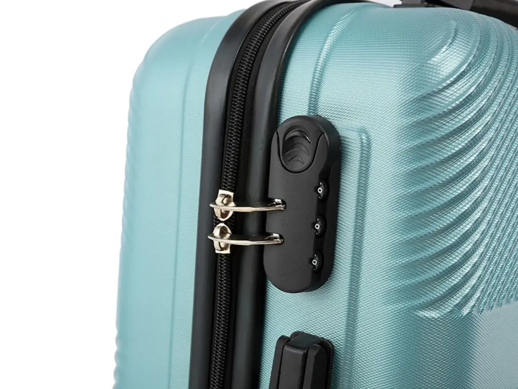 China Quality Tsa Lock Durable Lightweight Suitcase Cross Stripe ABS 3 Piece Luggage Set for sale