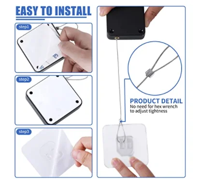 Automatic Door Closer Punch-Free Multifunctional Automatic Sensor Door Closer Residential r with 304 Stainless Steel Drawstring