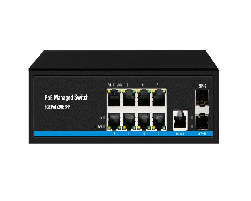 L2 managed 10/100/1000mbps 8-port smart gigabit switch poe gigabit with 2-port sfp