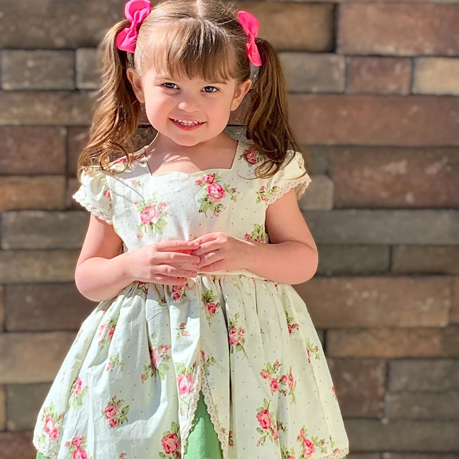 Jannybb Design Boutique  Green Linen Dress Autumn Floral Dress Two layers Dress