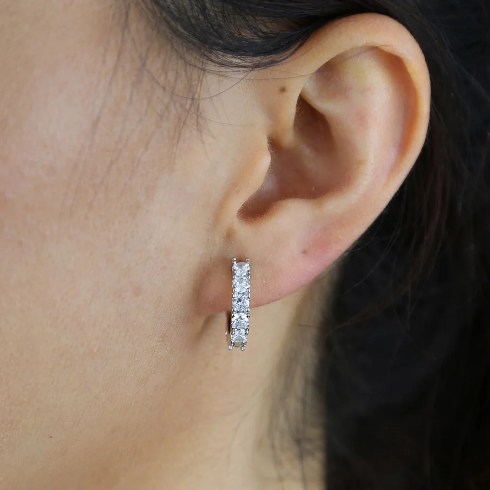 Новая модель, круглые серьги-кольца с 5А cz, серьги huggie круглой формы для женщин, женские свадебные серьги, ювелирные изделия, Прямая поставка