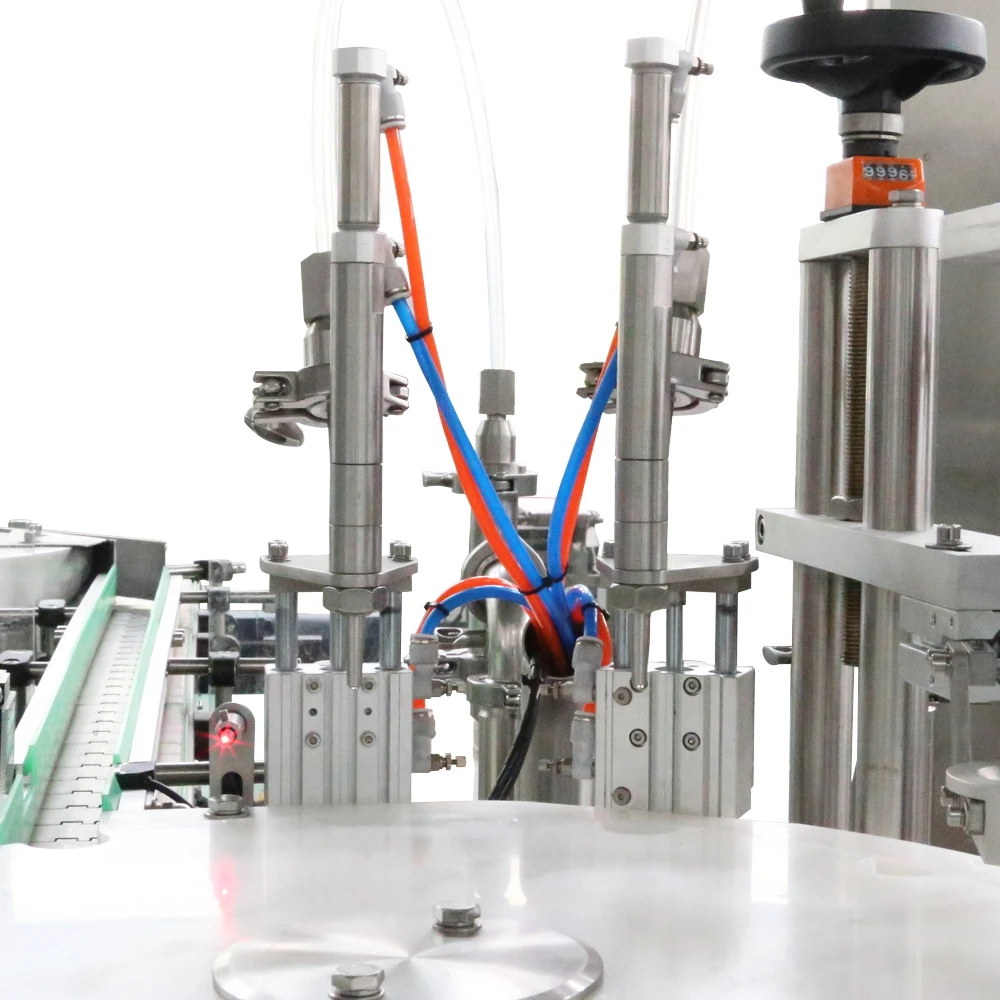 Automatic Jar can plastic bottle vial packaging bottle Cement glue filling capping machine cheap price for PVC super glue fill