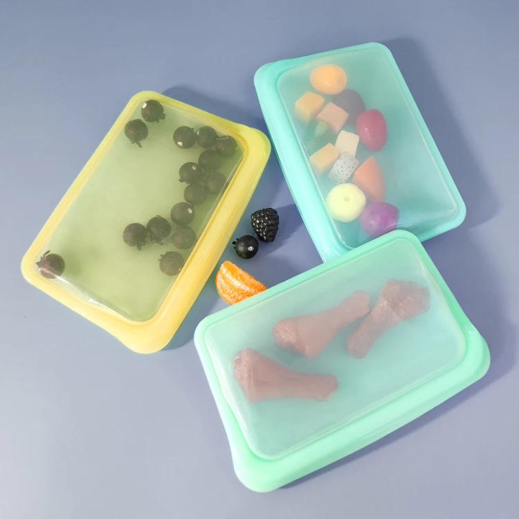 200ml 400ml 800ml Plastic Free Storage Snacks Bag Eco-Friendly Reusable Silicone Food Bag