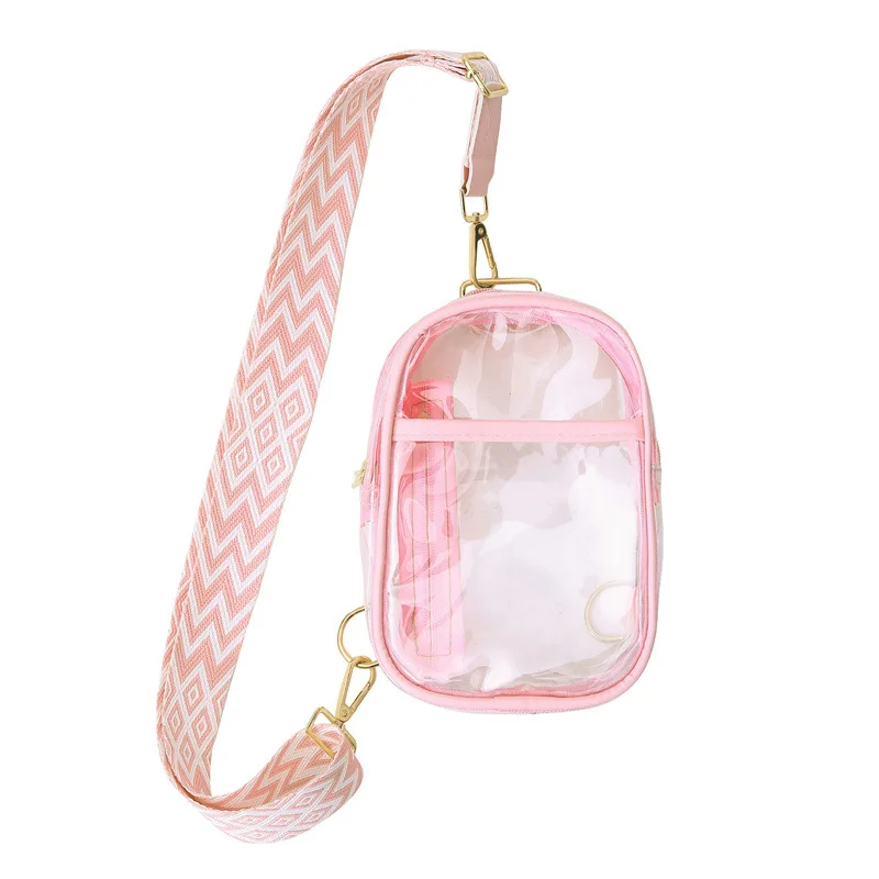 Wholesales Men Women Transparent PVC Bag Crossbody Zipper Bag Waterproof Mobile Phone PVC Clear Bag