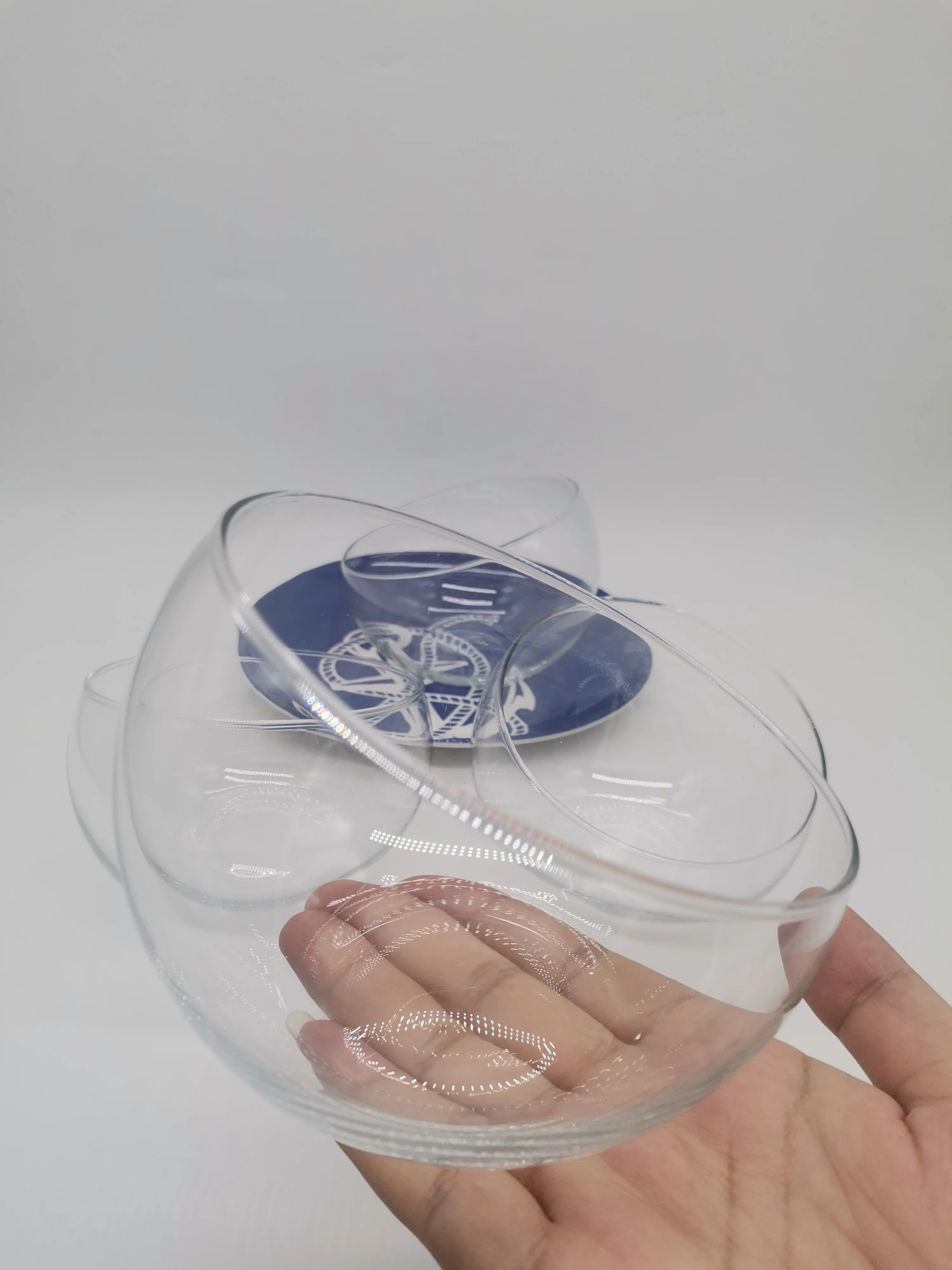 Small semi-circular hydroponic transparent slanted glass vase simple micro landscape moss bottle succulent flower pot wholesale