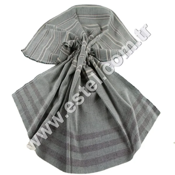 Wholesale 100 % Cotton Pestemal Best Sellers Turkish towel hammam beach pool spa natural cotton Dark Green & Black Lara Towel