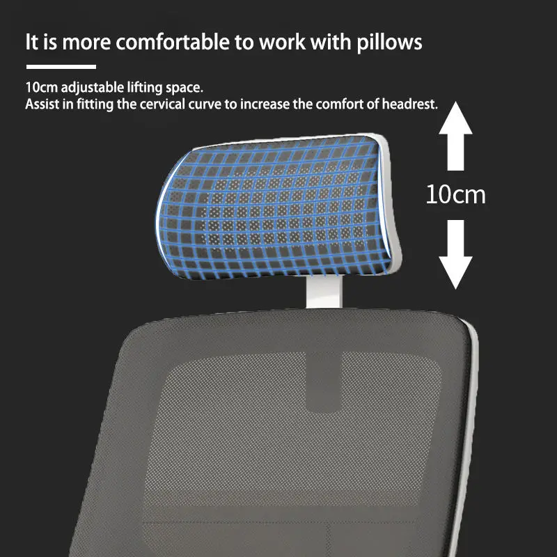 Charmount Factory Ready Stock Office Chair with Headrest Home Computer Chair Mesh Staff Chairs Swivel Conference