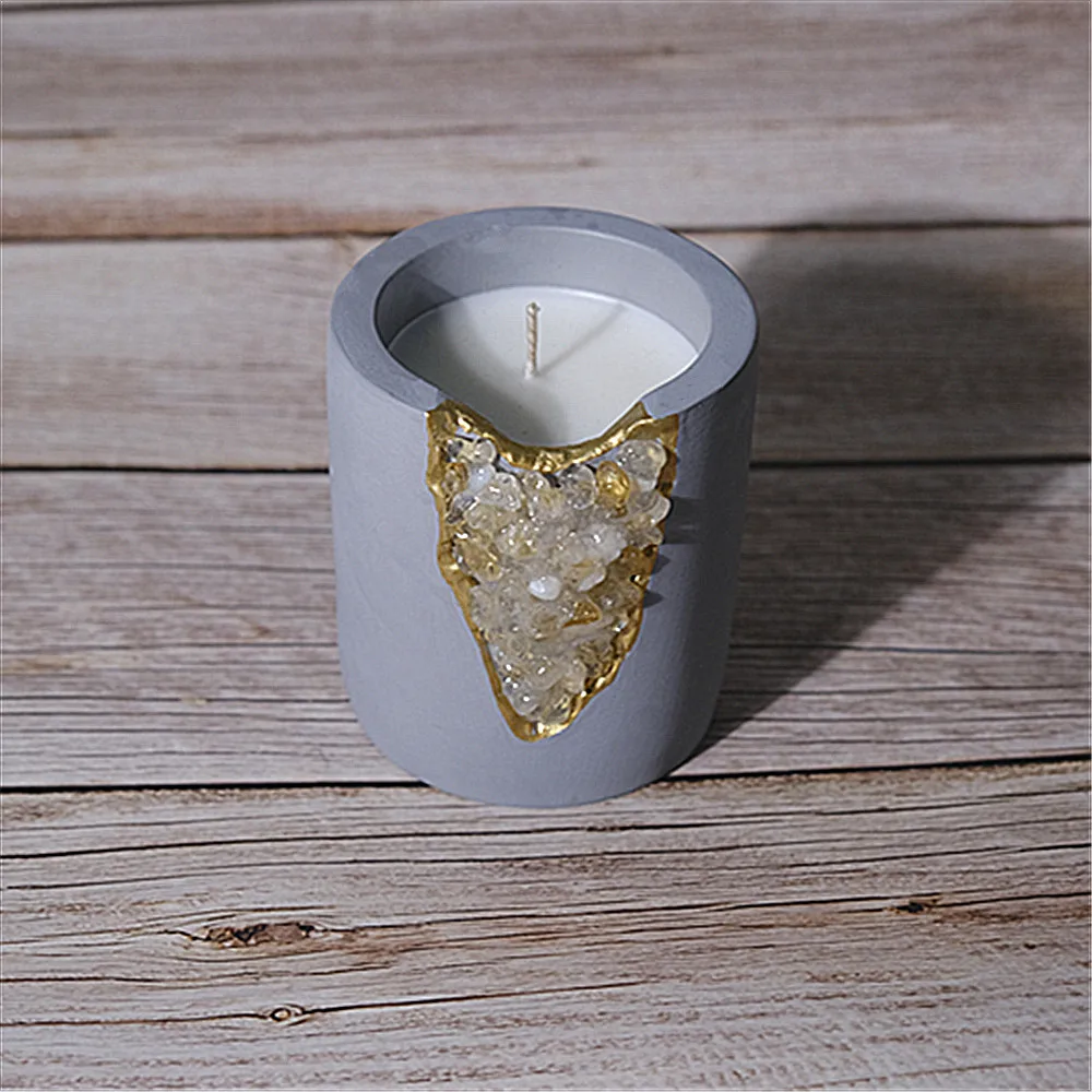 Crystal Scented Candle Soy Wax Special Design Crystal Personal Label Cement Jar Crystal Scented Candles