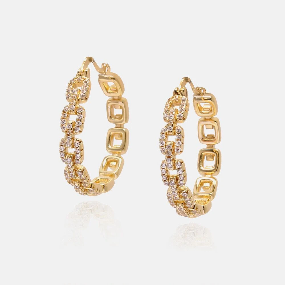 
wholesale fashion jewelry 18k gold plated wedding party cz earings for women 