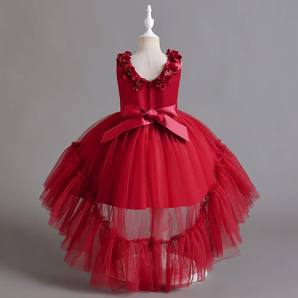 Goodada Garment  High Quality Girls Wedding Dresses Christmas Ball Gown Kids Princess Birthday Long Trailing Dress