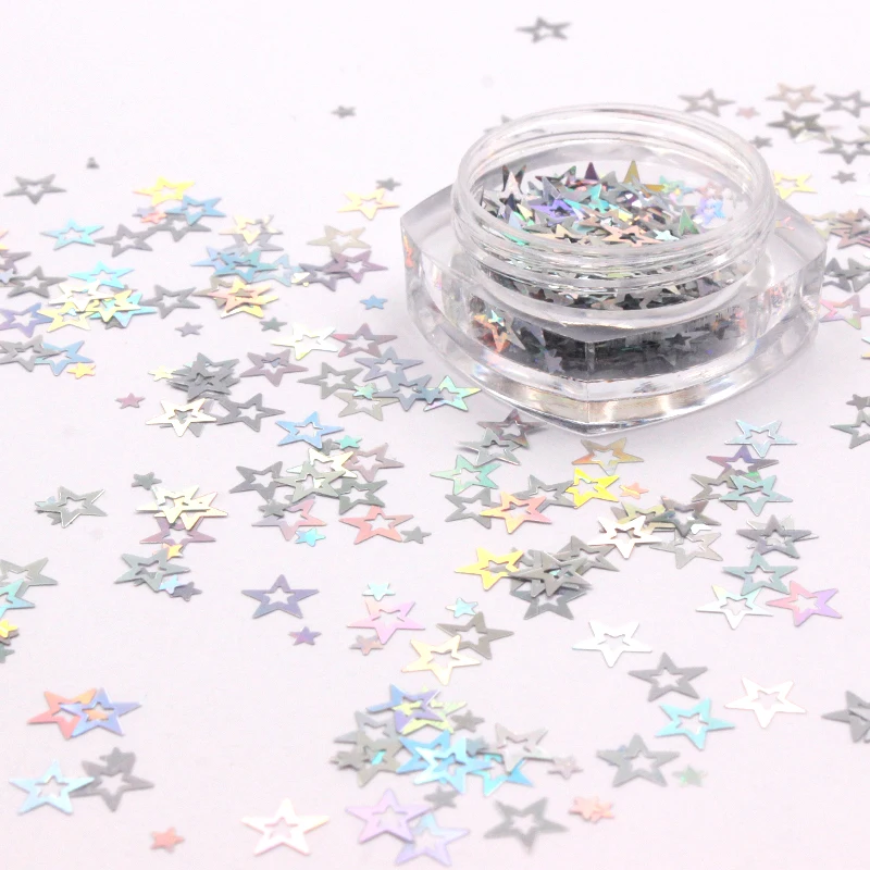 New Neon colors irregular Gold Flakes Nail glitter Pigment Powder Heat Shaped Craft Decorative Holographic Glitter