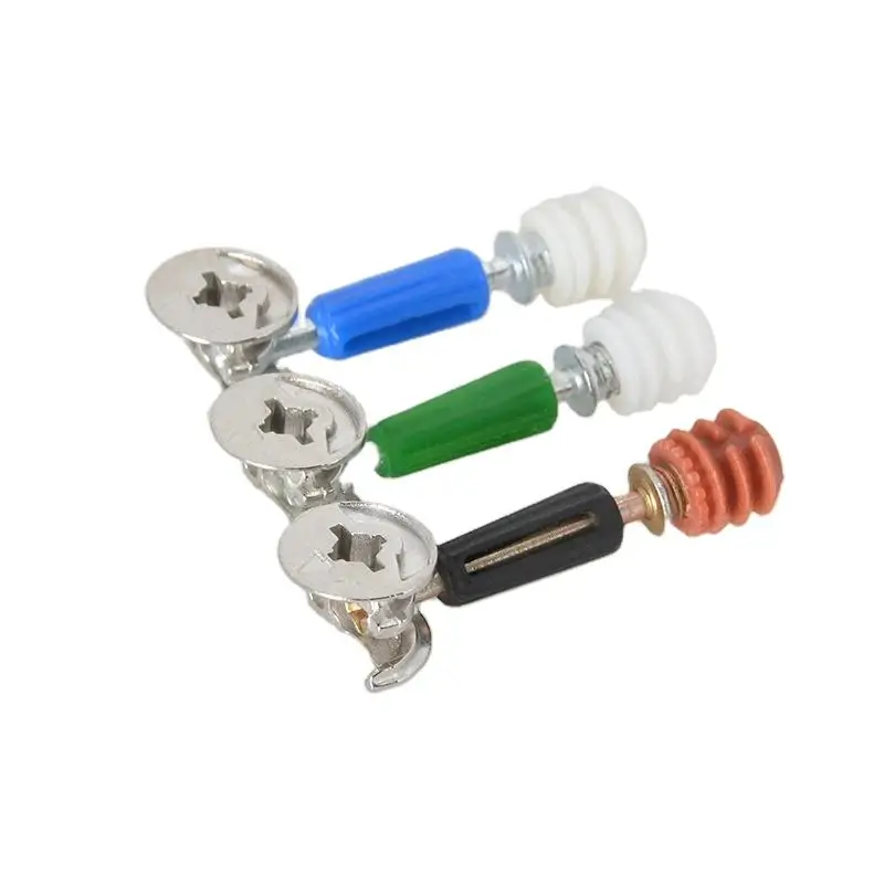 GQK 3 in 1 Connector Furniture Fitting Mini Fix Cam Excentric Cam Rod Bolt Plastic Dowel Pre-Inset Lock Connecting Fitting
