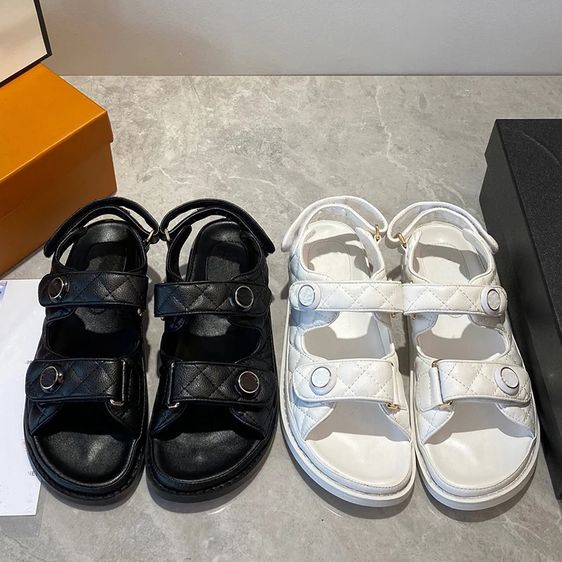 
Double C Beach Designer Platform Flat 2021 Girl Summer Lady Women Sandles For Ladies 