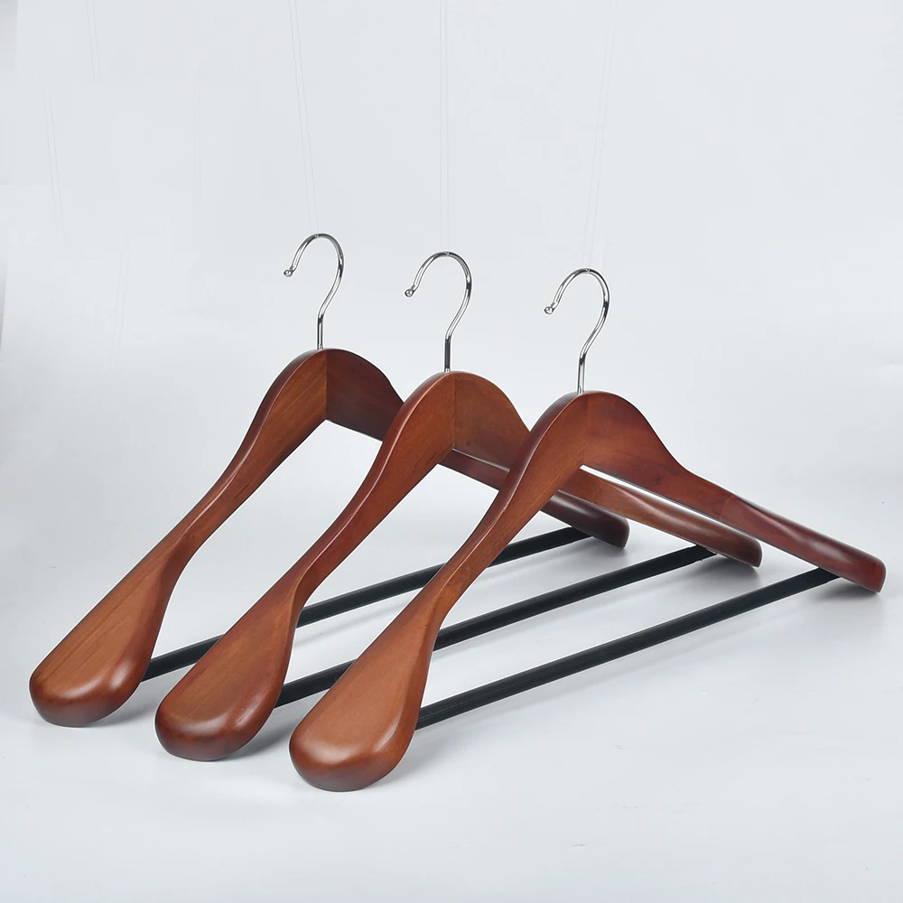 Manufacturer Wholesale Wooden Clothes Hanger Custom Suit Coat Hanger Walnut Wood Hangers for Clothes