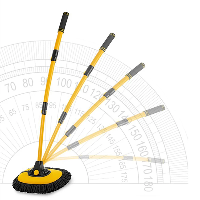 Newly upgraded 15-degree bending bar car washing mop household cars telescopic car wash brush
