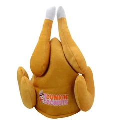 Wholesale Novelty Plush Thanksgiving Day Party Roasted Turkey Trim Cap Hat