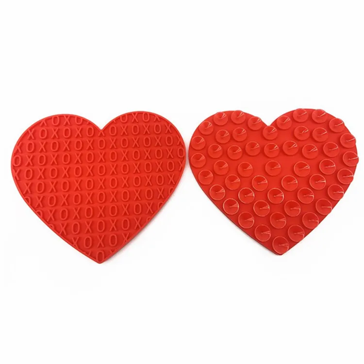 New Heart Shape  Pet Bathing Dog Training Slow Dispensing Mat Dog Lick pad Peanut Butter Dog Lick mat
