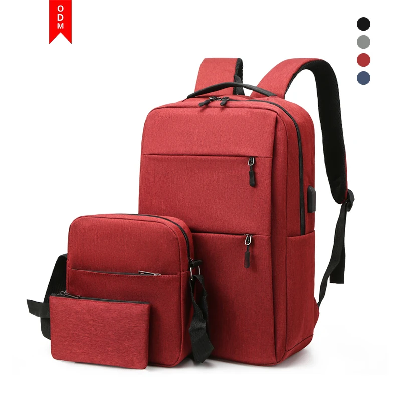 Low MOQ Custom Mochilas 3 Pcs Set Backpacks Custom Backpack College Student School Bag For Unisex