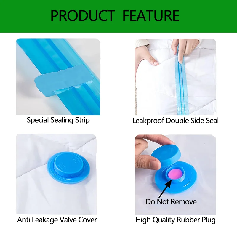 Factory Wholesale Space Saver Sealer Bags Airtight Compression Vacuum Storage Clothing Bags