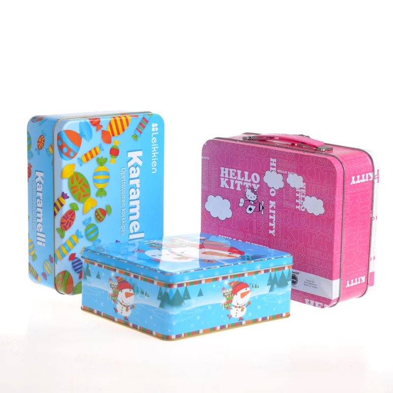 Маленькая жестяная банка для тампона с откидной крышкой