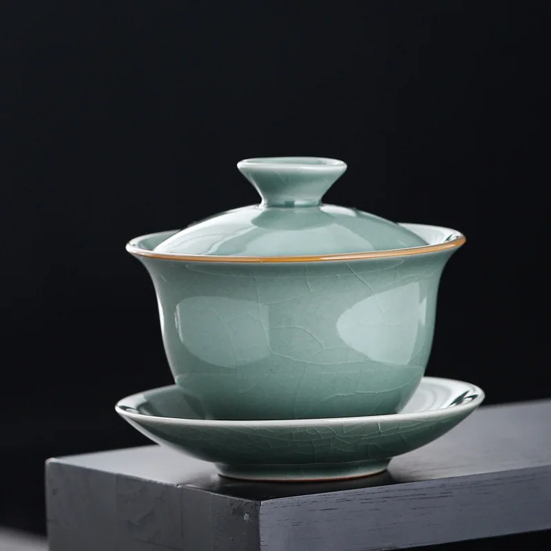 Chinese traditional tea set san cai gai wan 150-170 ml popular ceramic tea bowl teacup