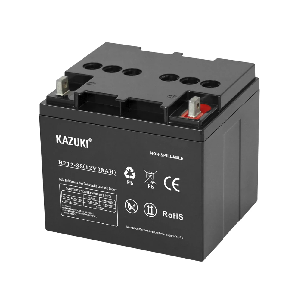 KAZUKI Good Price deep cycle battery 12V 38ah Lead Acid battery for home solar storage system