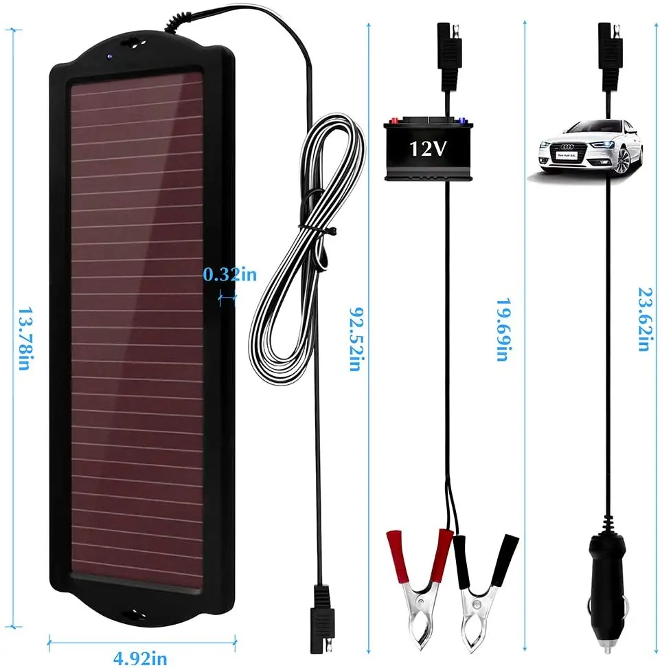 Mini 2.5W Amorphous silicon solar panel for car personal watercraft RV Trucks Battery maintainer