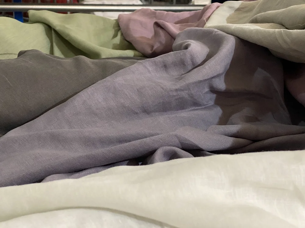 Reactive Dyed Eco-friendly Stock Natural Breathable Linen Fabric Large Extra Wide 280cm Washed Curtain Bedding Linen