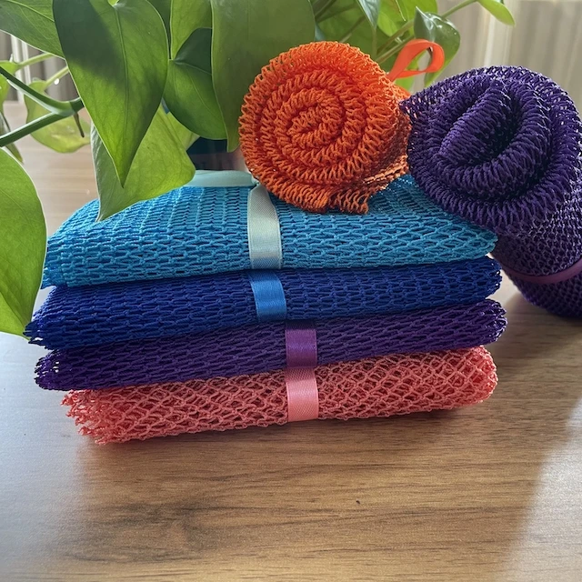 Hot Selling in Bath Net African Ghana Long Nylon Scrub Mesh Net Exfoliator Body Shower Sponge