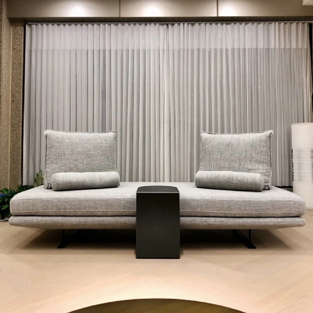 Nordic Fabric Sofa Set Double Seat Armrest Without Backrest Feather Two-way Technical Creative Sofa Set