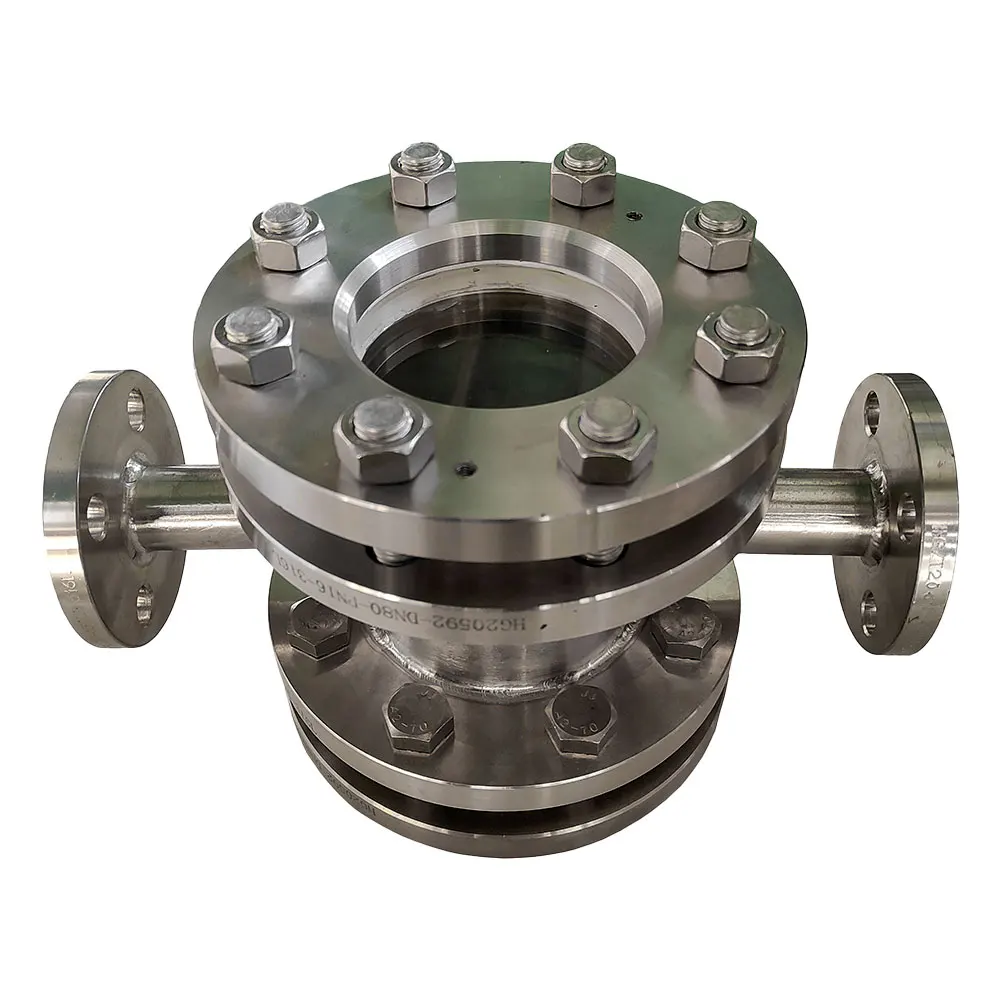Stainless Steel  CS   Double Window  4-WAY SIGHT GLASS /Four way flow sight glass valve flow indicator