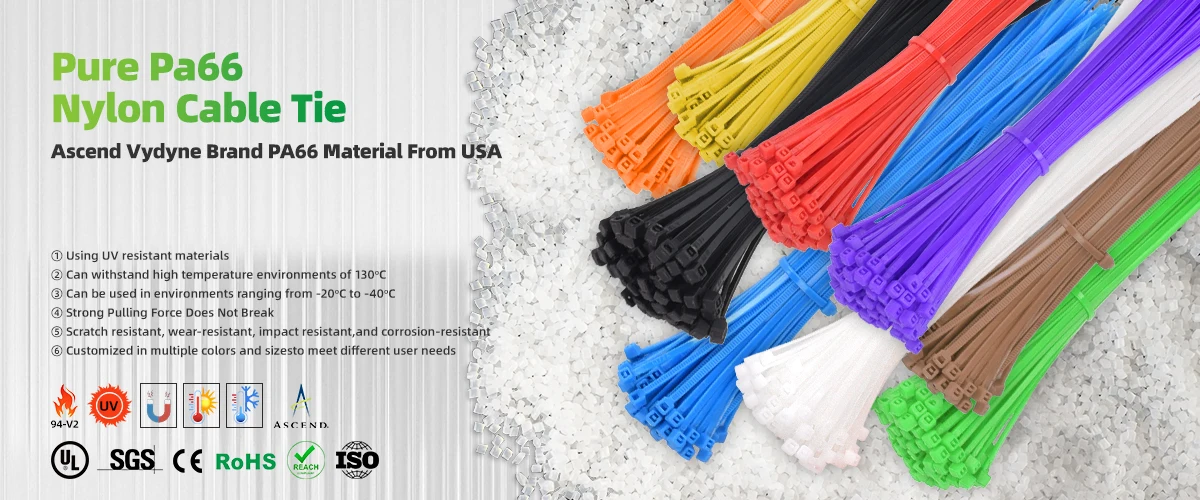 380mm 100mm 200mm 250mm 300mm 350mm 400mm OEM Manufacturer Nylon 66 Plastic UV Resistant Zip Cable Ties Self-locking Cable Tie