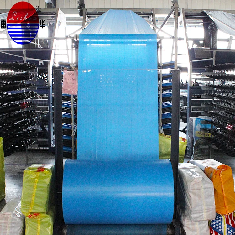 Tubular Polypropylene woven fabric Green color