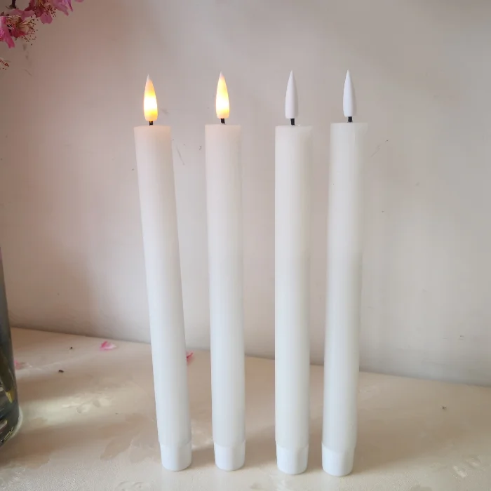 Black wick LED taper candle