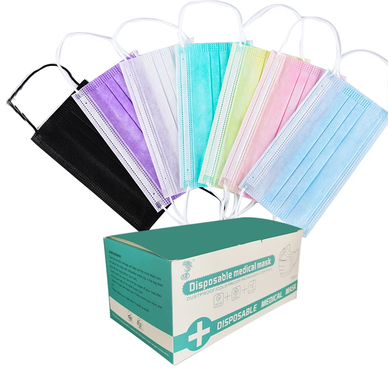 50 защитных одноразовых масок для лица, маска для лица, медицинская маска для лица, оптовая продажа