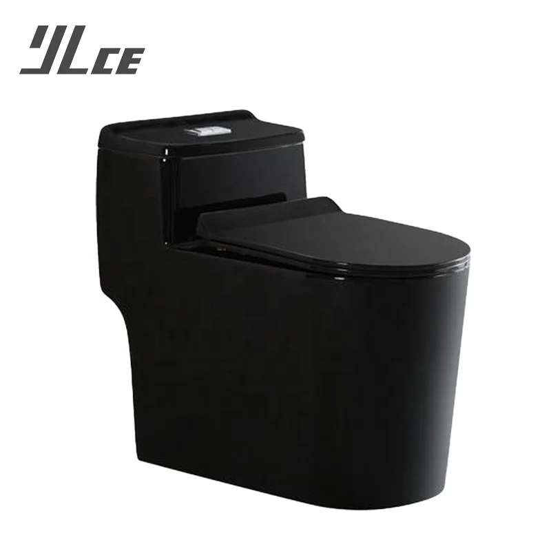 Sanitary Bathroom one piece toilet peeping chinese Ceramic siphonic Black White color toilet bowl