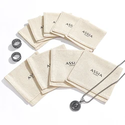 Boyang Custom Logo Recycled Small Envelope Flap Cotton Gift Jewelry Bag Pouch