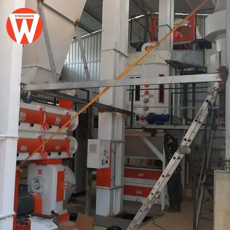5T/H full automatic animal pellet feed production plant poultry feed pellet process line for chicken