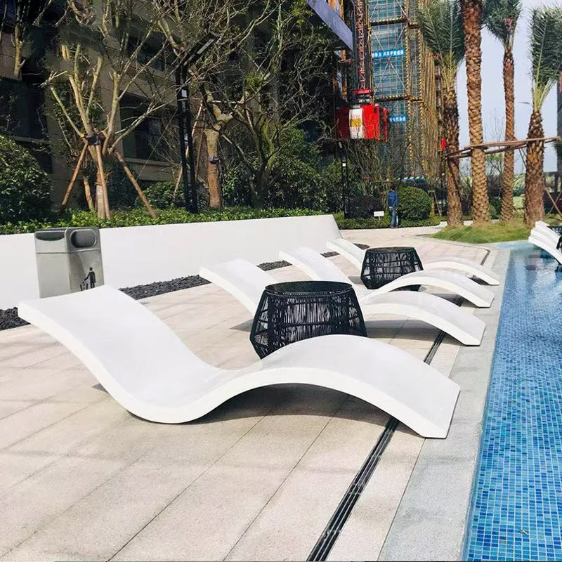 Outdoor furniture pool chair In-pool In Water Chaise Lounge Chairs hotel sun lounger easy clean fiberglass chair