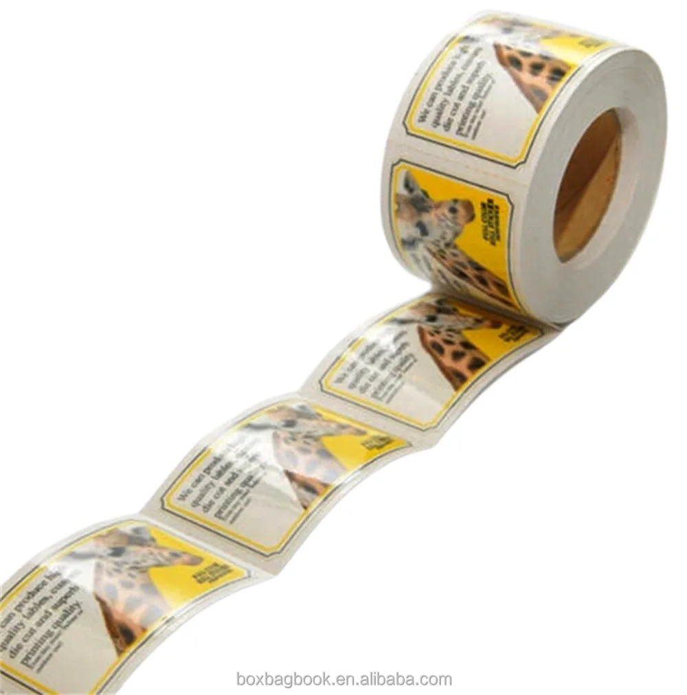 Custom color printing private label candle with packaging box bag logo stickers private label box for wine perfume foods bottle