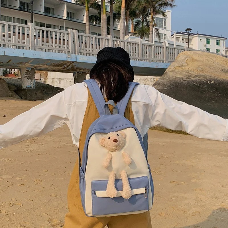 
B&M Fashion Cute Bear School Kids Book Bag College Girls Backpack School Bags Waterproof Backpack Kids School Bags For Teenagers 