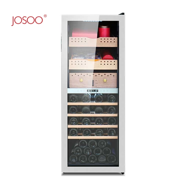 Josoo Home Refrigerator Cigar Wine Cooler Cabinet Large 170L 650 & 750 Cigars 42 Bottles