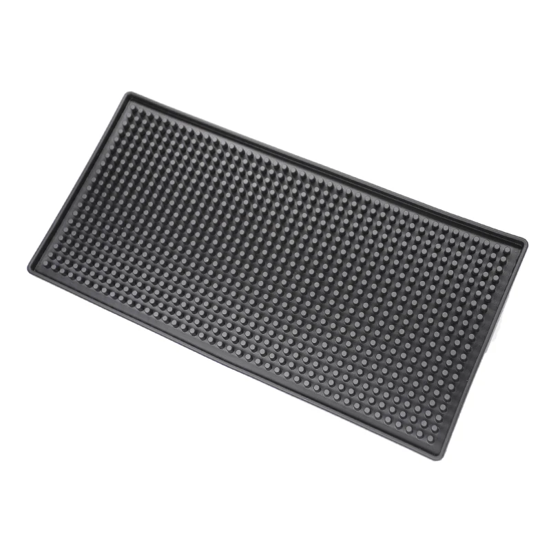 Black Rubber Bar Service Spill Mat, Barber Station Mat Flexible Bar Mat Set for Countertop, Waterproof Home Bar Mats Restaurant