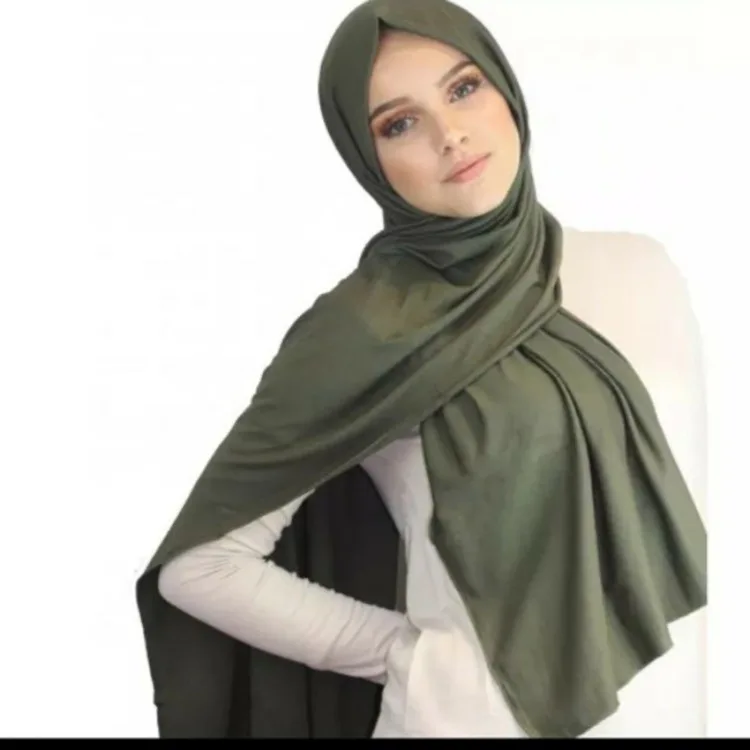 Amazon Europe and America Plain Color Muslim Scarf Women Hijab 70*160cm