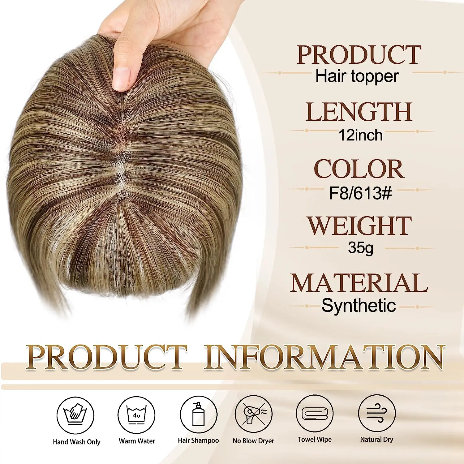 Hair Toppers for Women Adding Volume Topper with Bangs Synthetic Invisible Clips in Hair Piece with Thinning Hair Topper Extensi