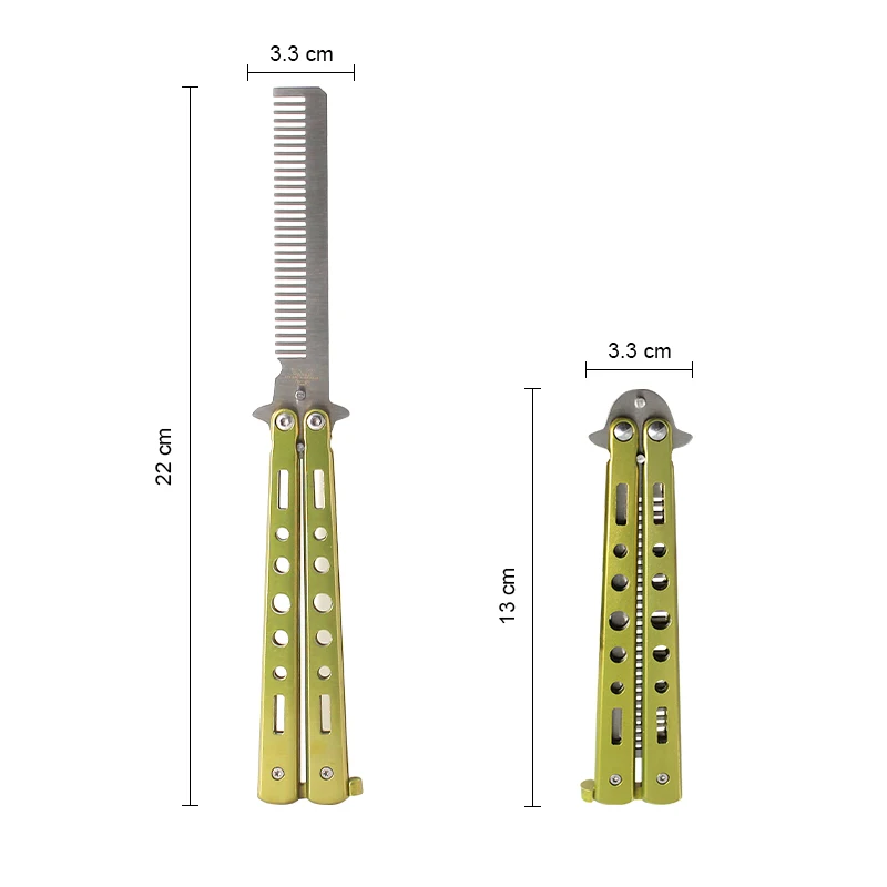 Custom Auto Folding Self Defense Flick Pink Black Spring Open Pocket Oil Hidden Safety Women Trainer Butterfly Hair Knife Comb