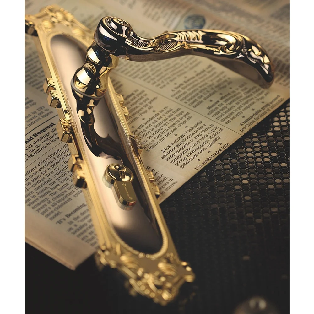 ARCHIE Luxury Antique Entrance One Long Plate Lock Door Mortise Lever Handle Lock for House Apartment Villa