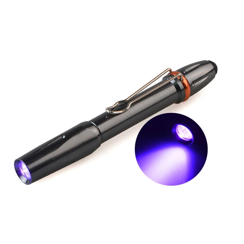 New Arrived 365nm 395nm Keychain UV Flashlight mini UV Light Pen for uv glue